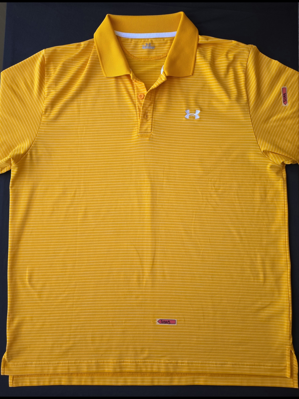 Under Armour Men’s Yellow & White Striped Polo